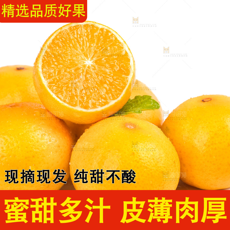 白底上放着一堆新鲜皇帝柑