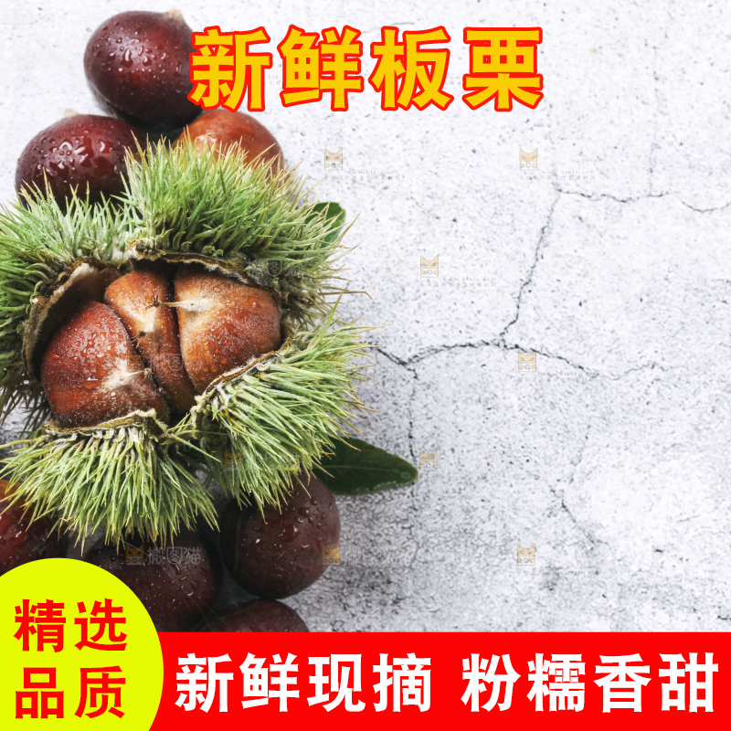 浅底上放着毛栗子