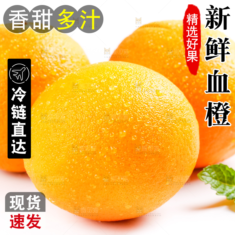 白底上的血橙