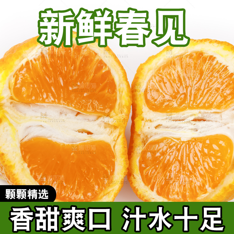 白底上摆放着耙耙柑