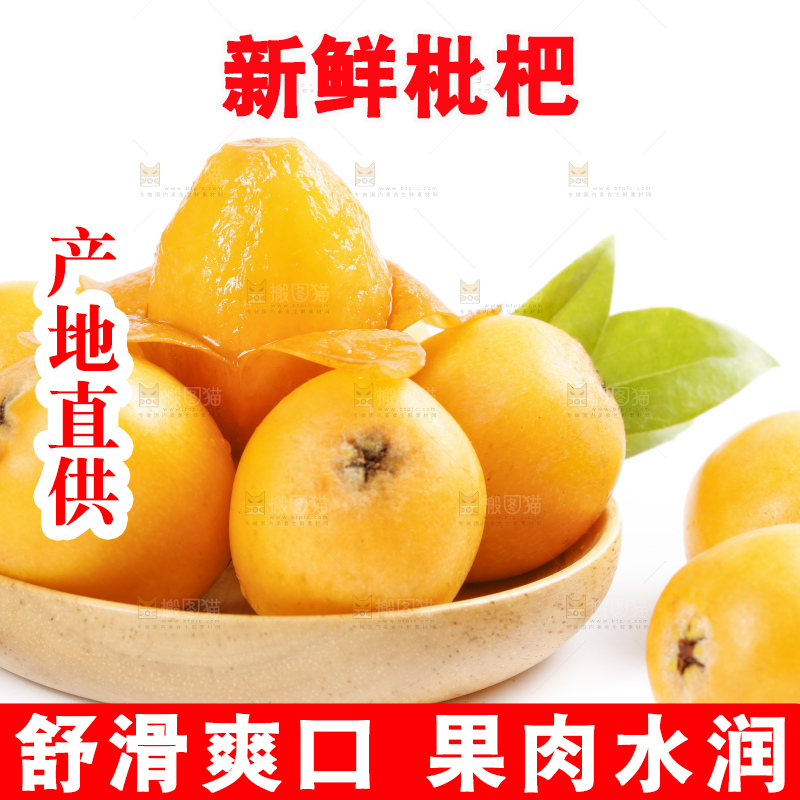 白底上的米易枇杷