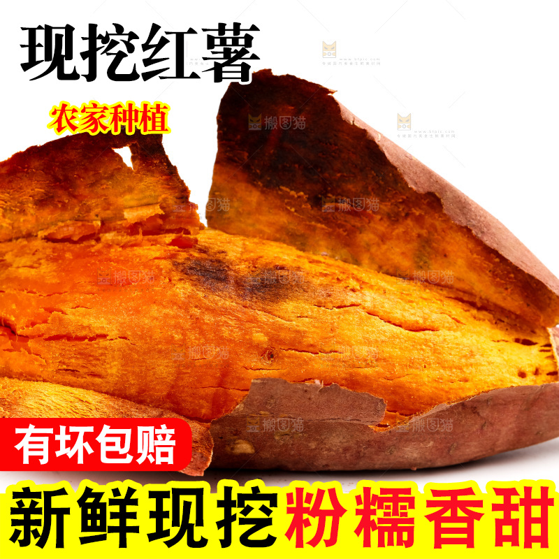 白底上的红薯