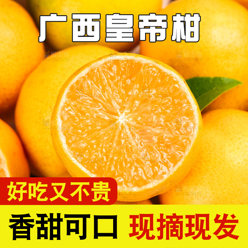 格子底上放着一堆新鲜的贡柑