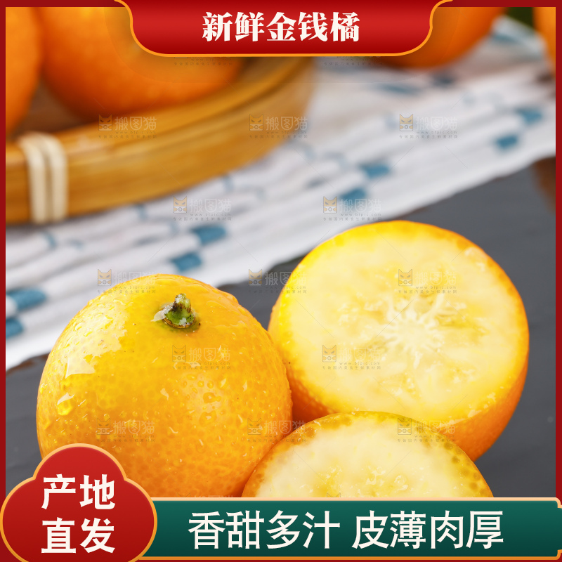 黑石板上的广西金钱橘