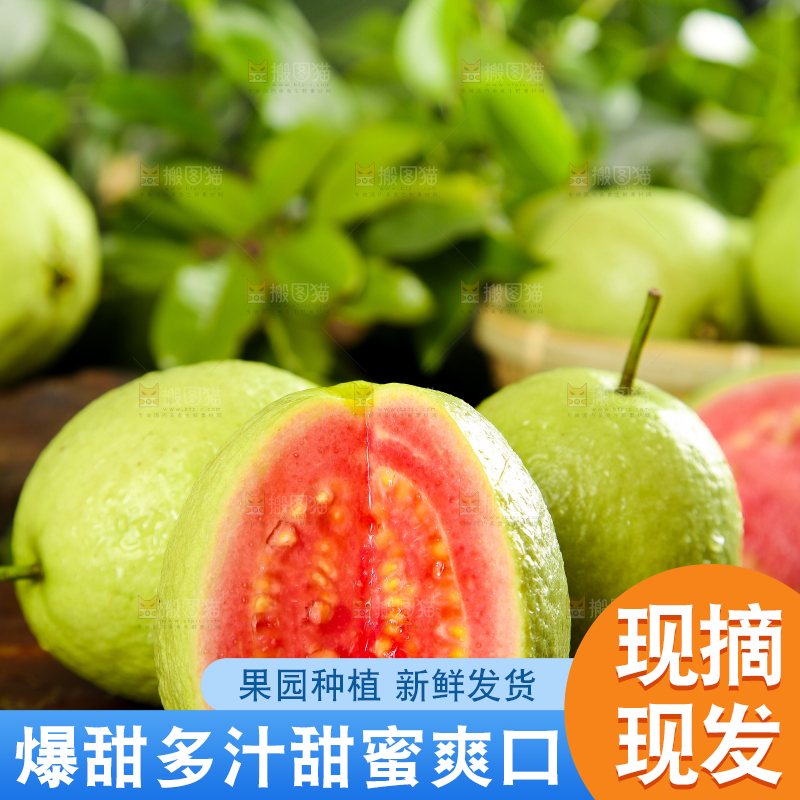 木底上放着红心芭乐