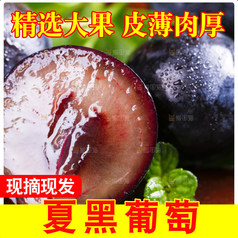 木底上摆放着夏黑葡萄