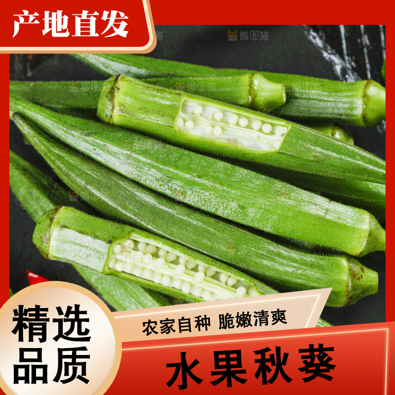 深底上摆放着嫩秋葵