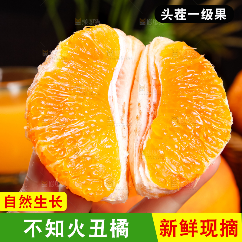 黑底上摆放着四川不知火丑橘
