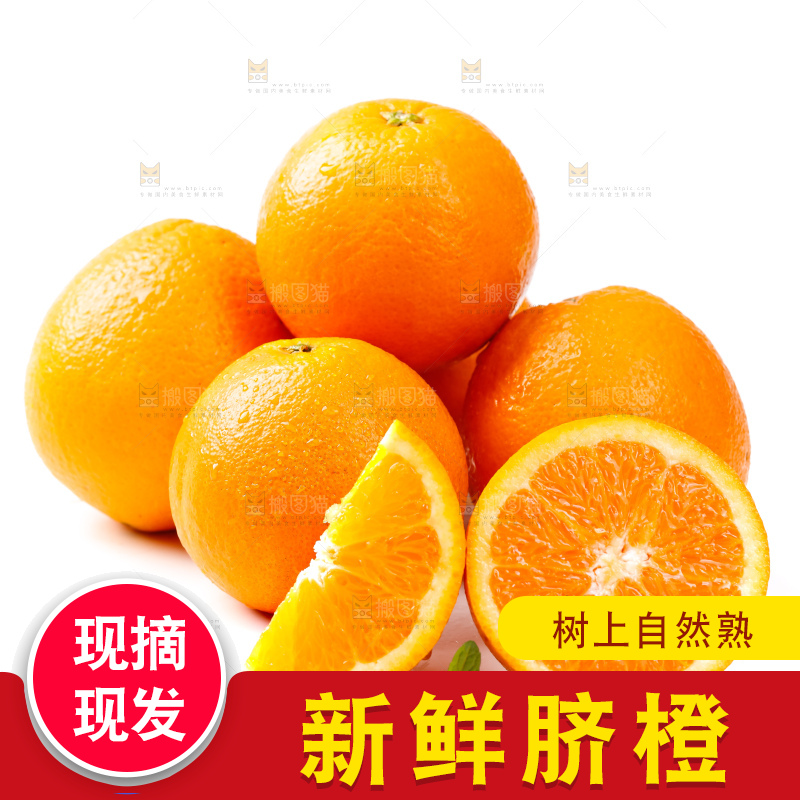 白底上放着伦晚脐橙