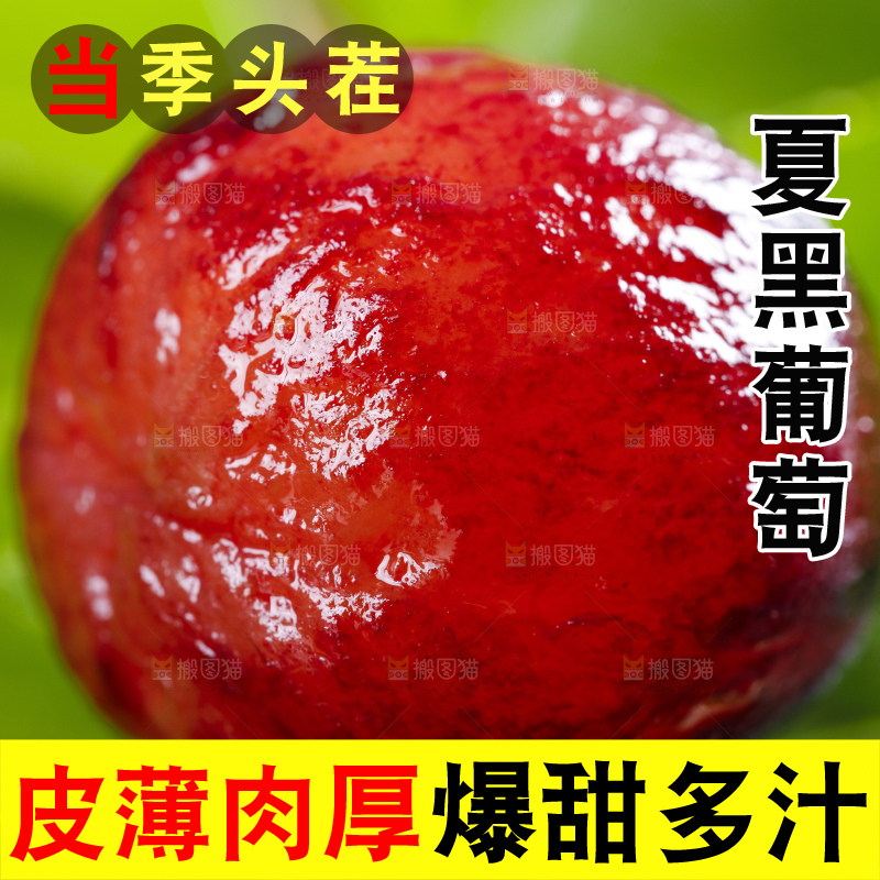 绿叶上摆放着葡萄