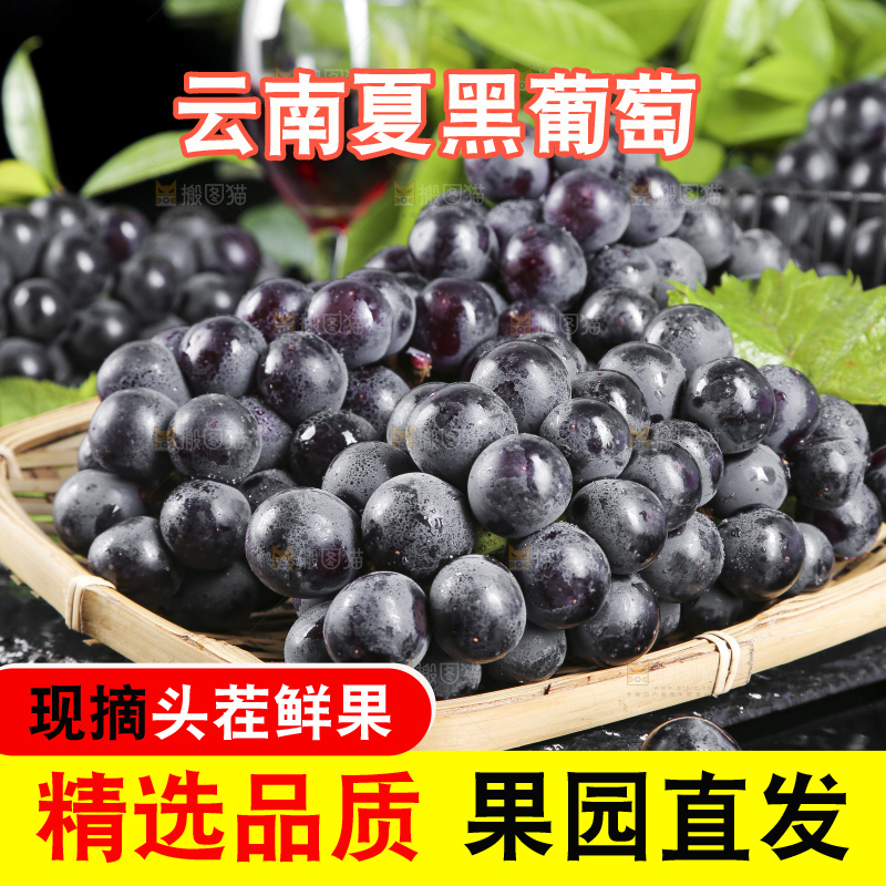 篮子里装着黑提子