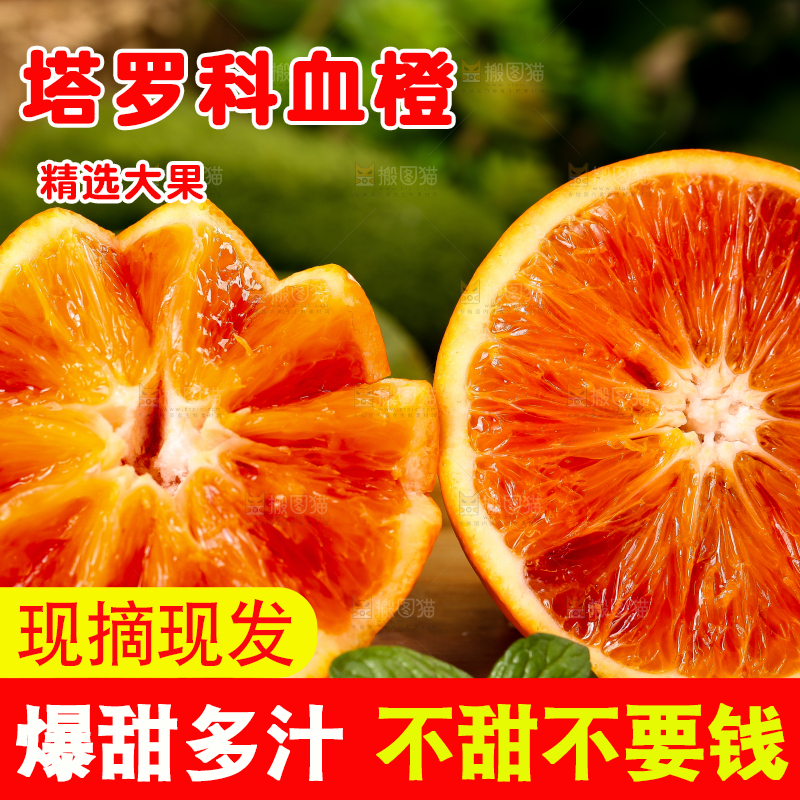 木底上摆放着塔罗科血橙