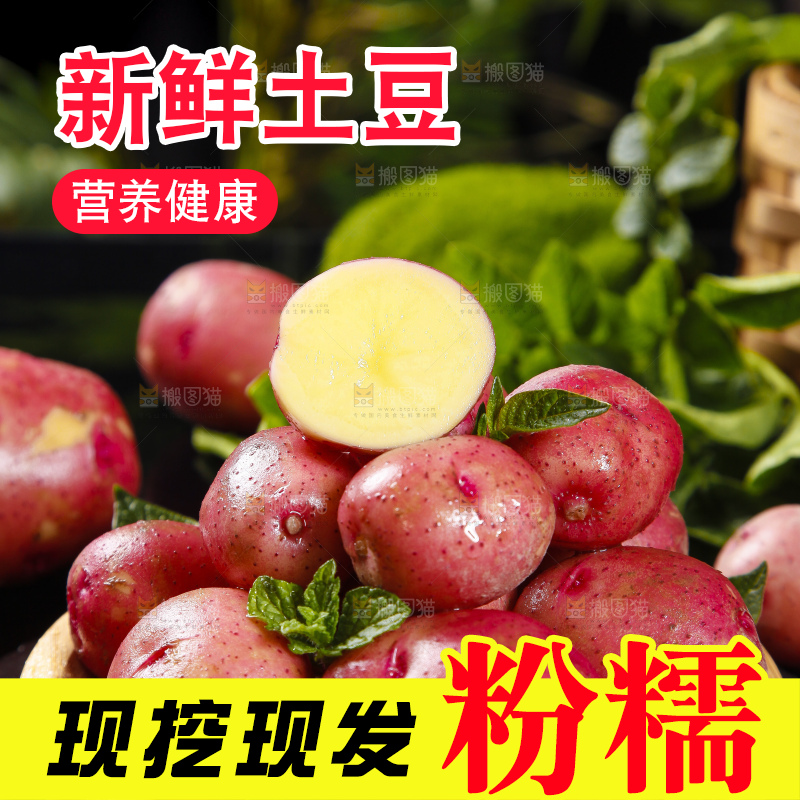 深底上摆放着红皮小土豆