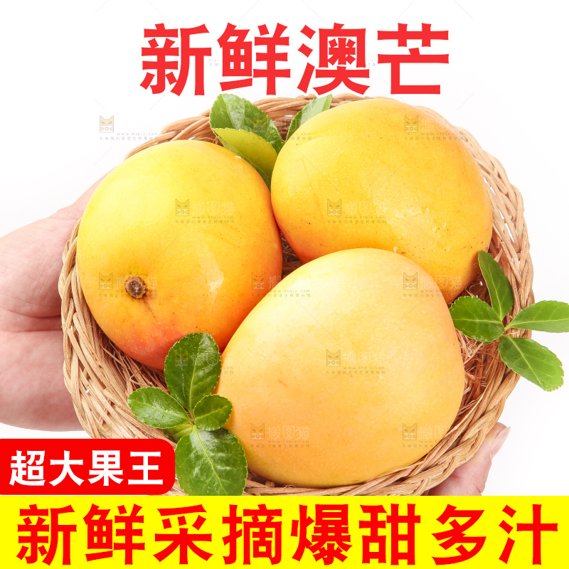 手里端着一篮进口澳芒