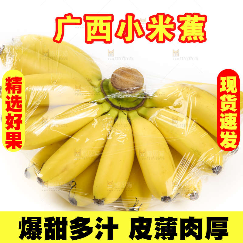 白底上摆放着小米蕉