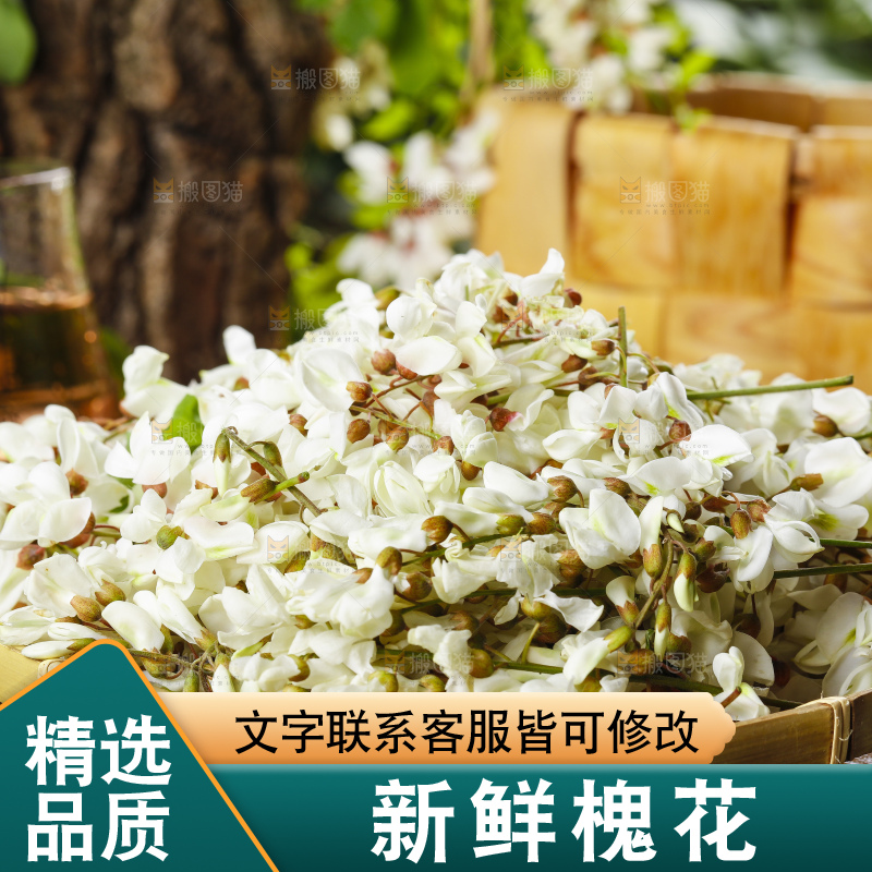 篮子里装着洋槐花