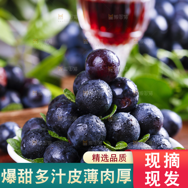 盘子里装着黑葡萄