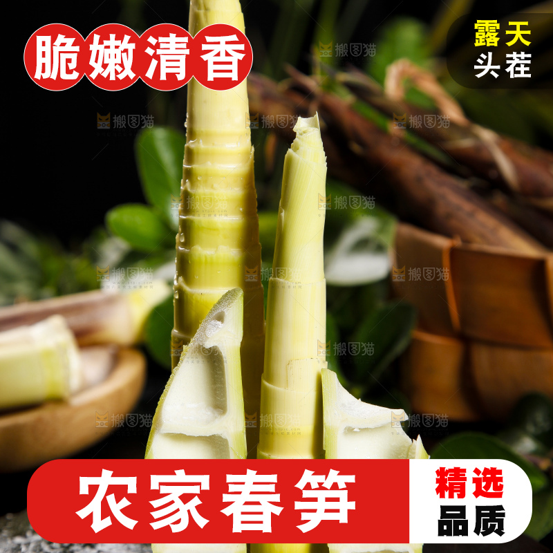 黑底上摆放着雷笋
