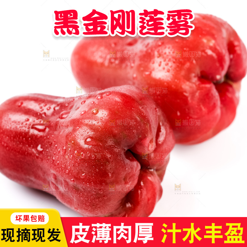 白底上摆放着莲雾