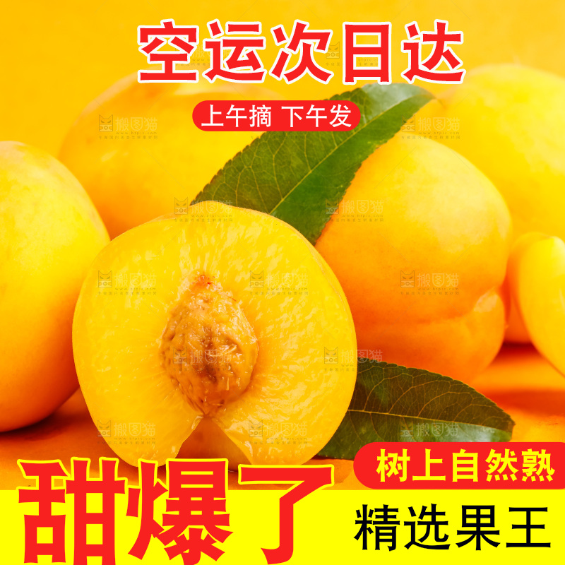 浅底上摆放着山东蒙阴黄桃
