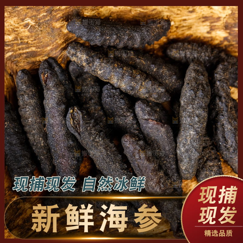 木底上摆放着干海参