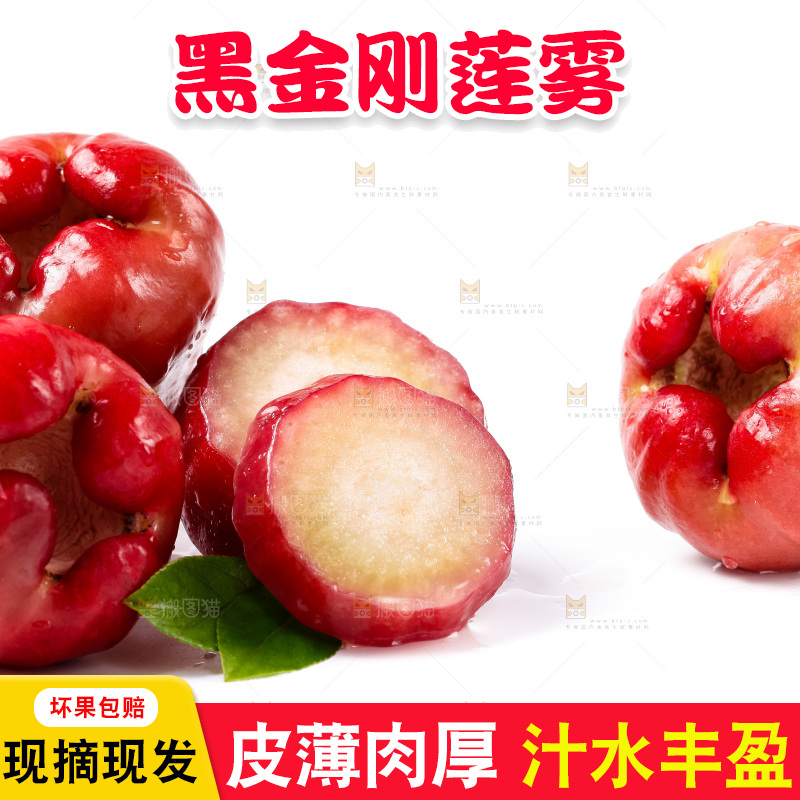白底上摆放着海南莲雾