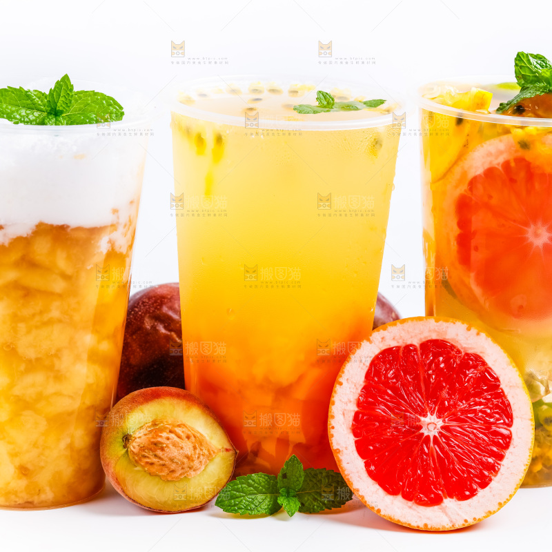 杯子里装着果汁组合