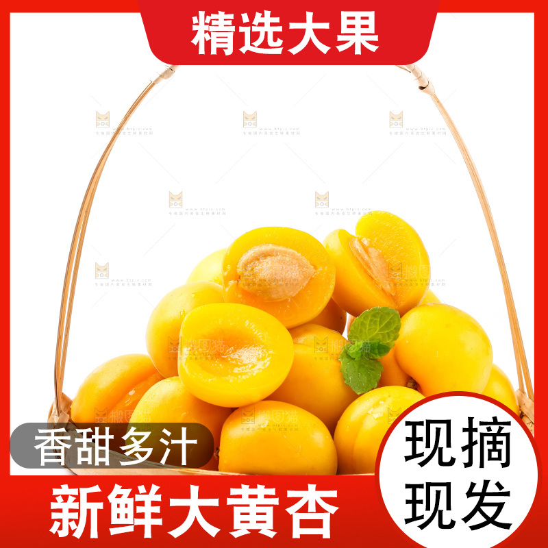 篮子里装着麦黄杏