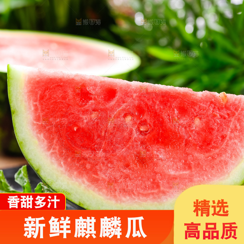 黑石板上摆放着麒麟瓜