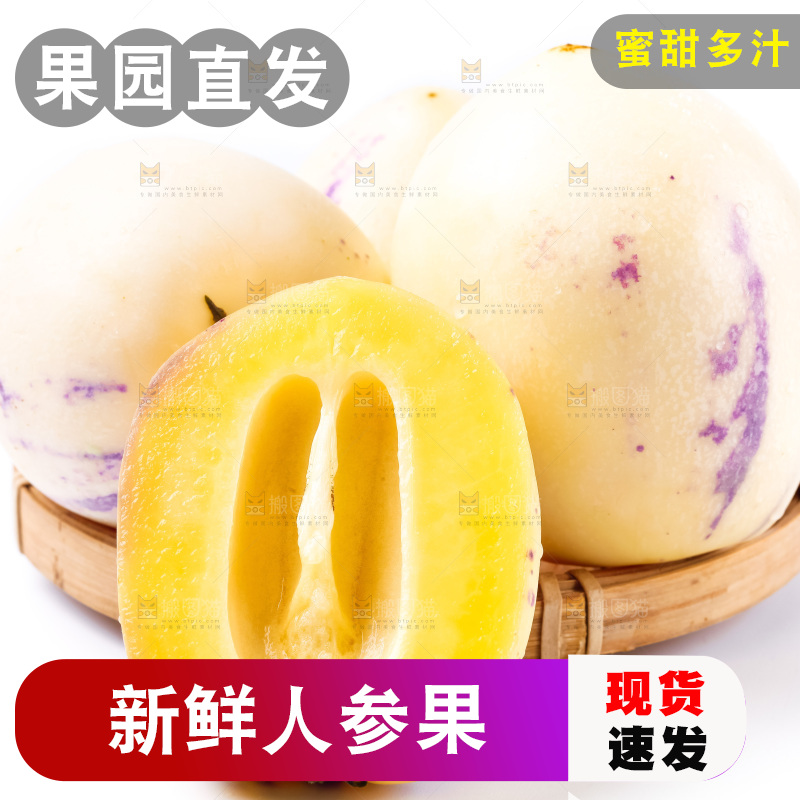 白底上摆放着甘肃民勤人参果