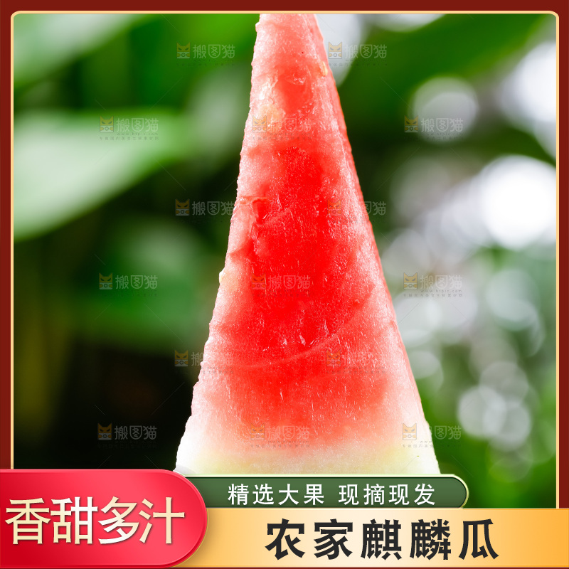 玻璃杯上放着西瓜
