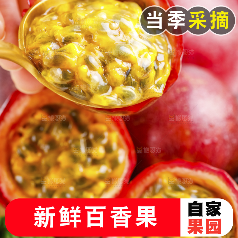 白底上放着广西紫皮百香果