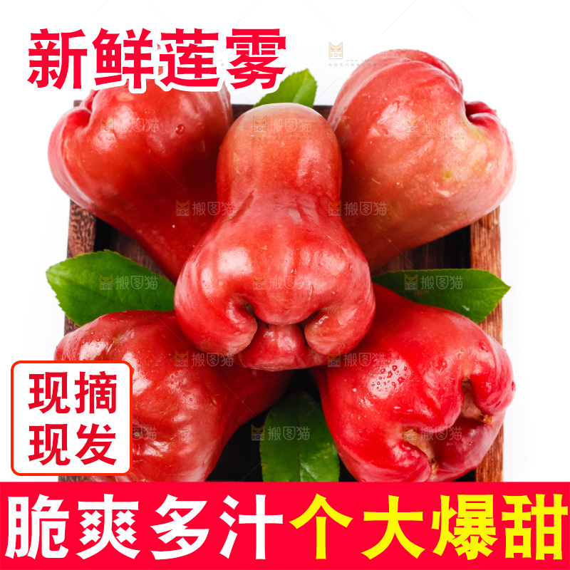 木盒里装着新鲜莲雾