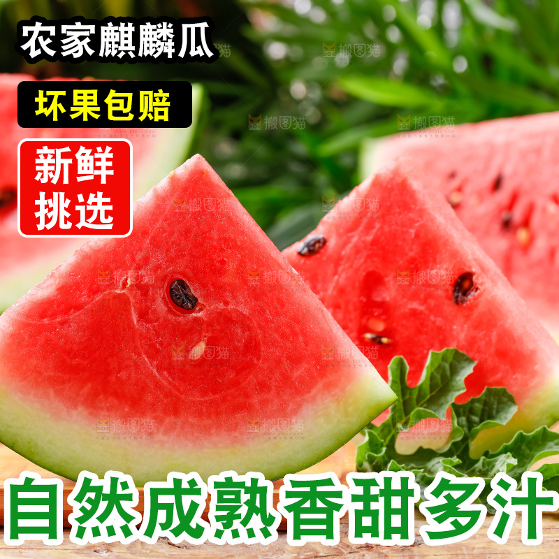 木底上摆放着西瓜
