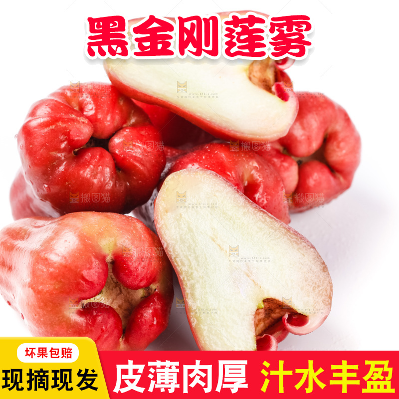 浅底上摆放着黑金刚莲雾