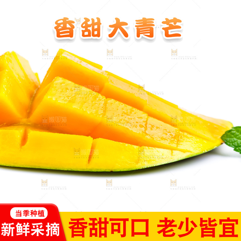 白底上摆放着大青芒