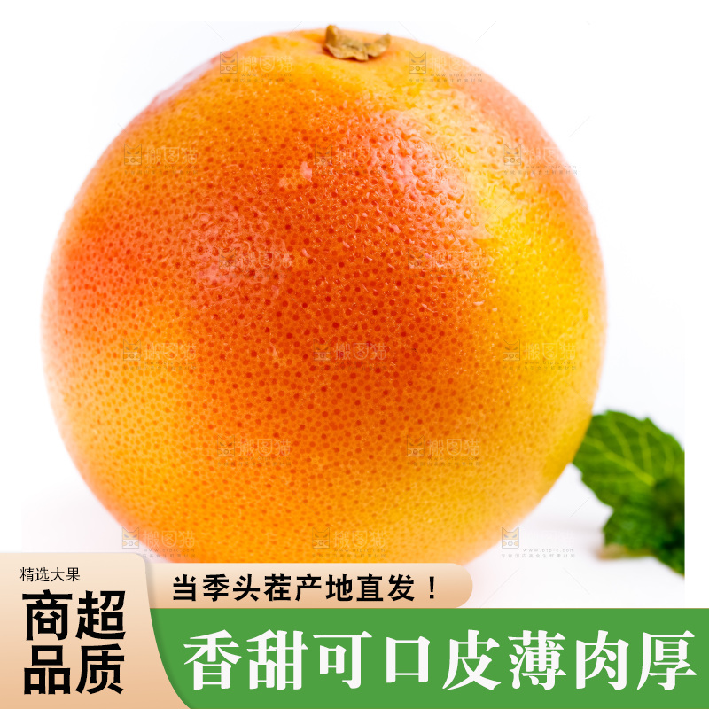 白底上摆放着西柚