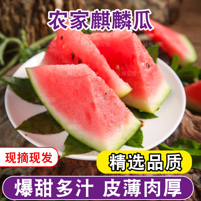 盘子里装着西瓜