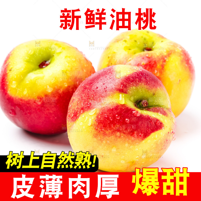 浅底上摆放着黄心油桃
