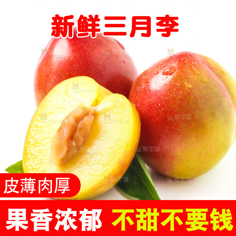 白底上摆放着珍珠李子