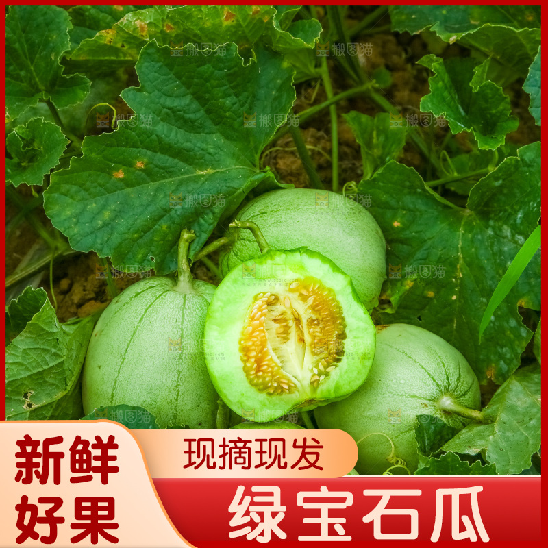 摆放着一堆的绿宝石香瓜