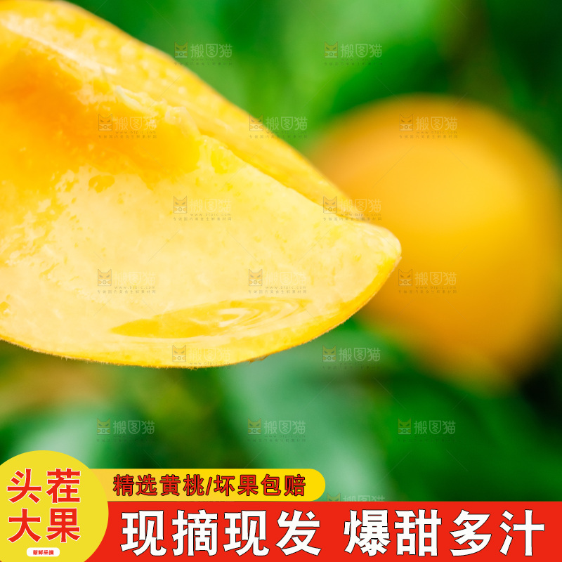 手里拿着切块的黄桃