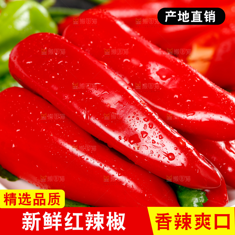 深底上放着新鲜红辣椒