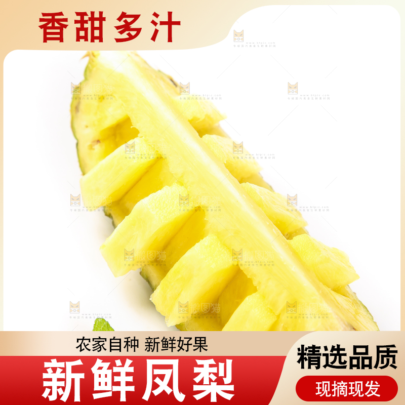 白底上的凤梨