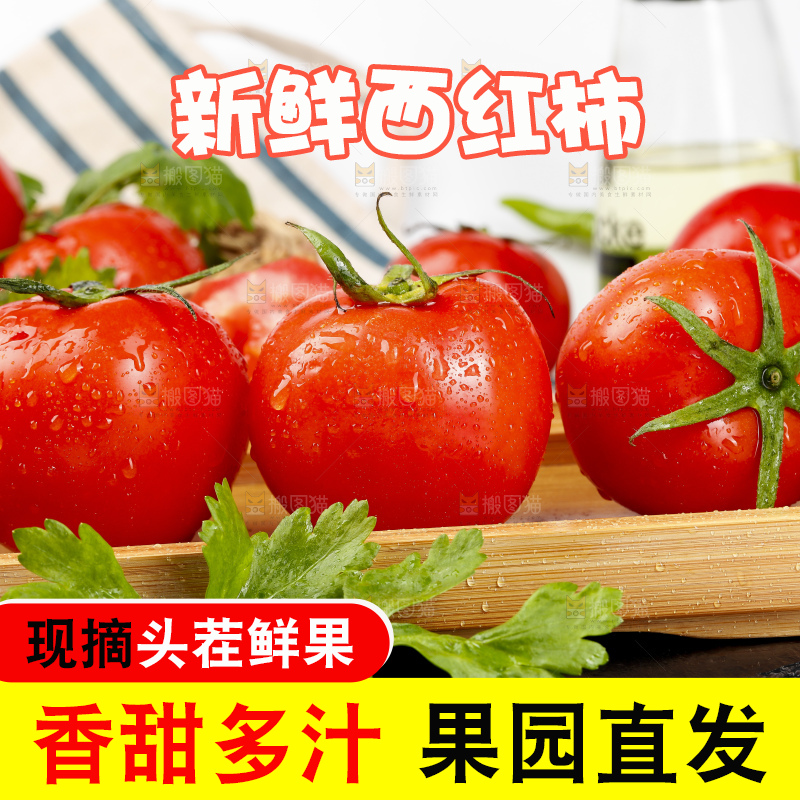 木底上堆放的西红柿