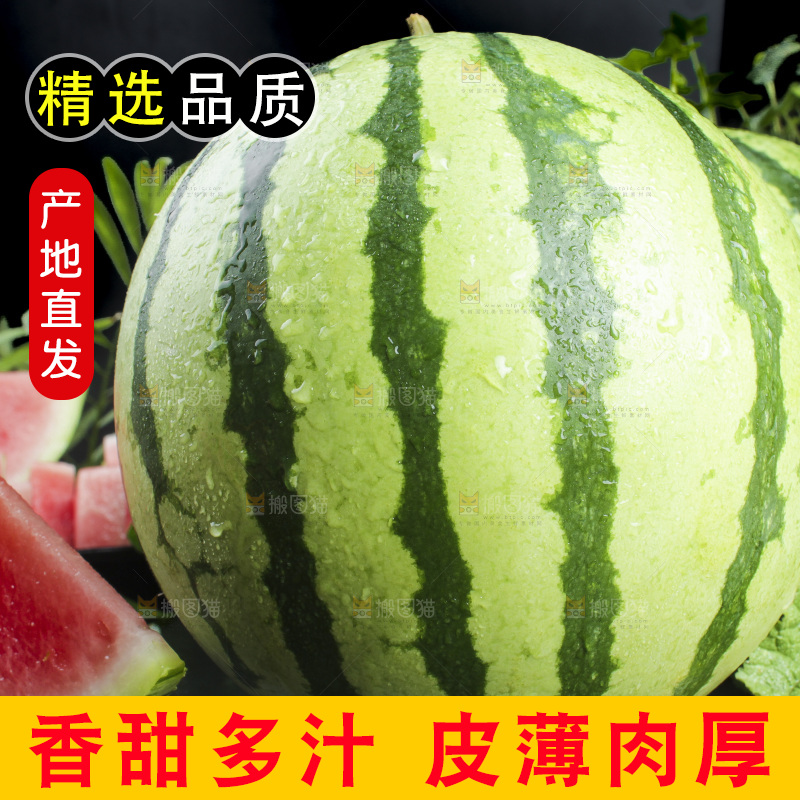 黑底上放着切开的麒麟西瓜
