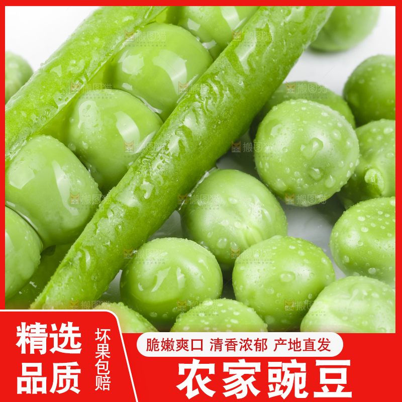 白底上堆放着豌豆
