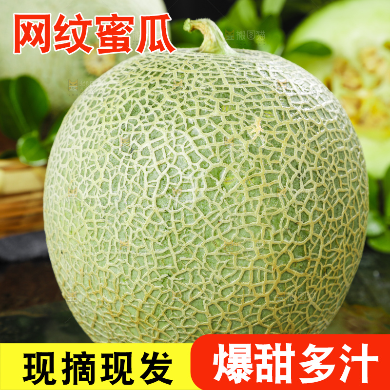 深底上放着新鲜的网纹蜜瓜