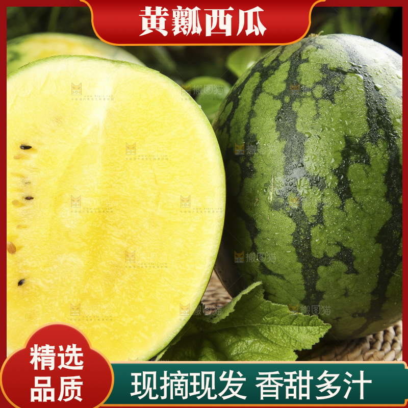 木底上放着切开的特小凤西瓜