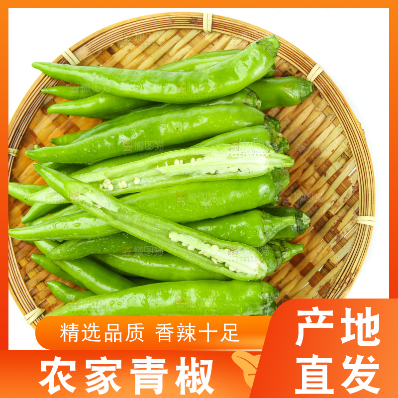 篮子里的新鲜杭椒